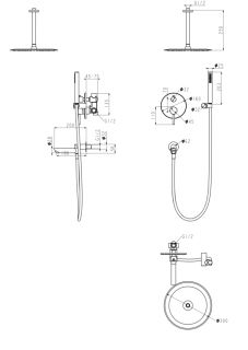 Душевая система скрытого монтажа Grocenberg GB5099BG-2 Графит