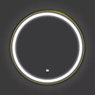 Зеркало Comforty  в золотой алюминиевой раме Лея-60 LED-подсветка, бесконтактный сенсор