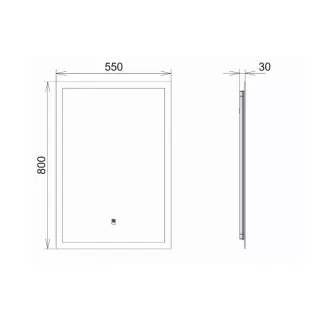 Зеркало для ванной Comforty Эдельвейс 55 LED-подсветка, бесконтактный сенсор, антизапотевание