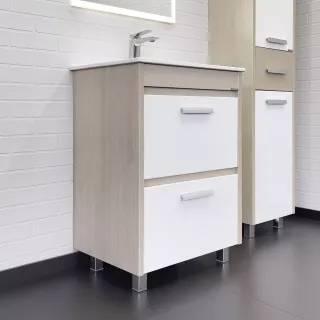 Тумба-умывальник Comforty Томари-70 дуб тёмно-коричневый с раковиной Como 70