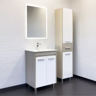 Тумба-умывальник Comforty Тулуза-60Д сосна лоредо с раковиной Comforty 60E