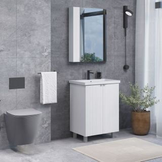 Зеркало-шкаф Comforty для ванной комнаты Лима 60 белый матовый