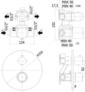 Смеситель для душа Paffoni Light LIQ018CR (с внутренней частью)