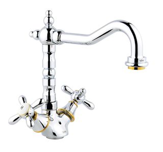 Смеситель для кухни Timo Ritz 0143FK chrome-gold хром/золото