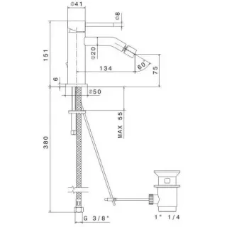 Смеситель для биде Kerama Marazzi Eterna 69623XKM.59.067 брашированная медь