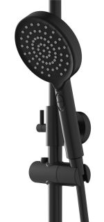 Душевая стойка Berges Morans 075002 с изливом и термостатом чёрный матовый