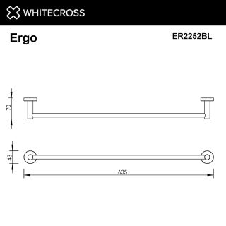 Полотенцедержатель WHITECROSS Ergo ER2252NIB 60 см брашированный никель