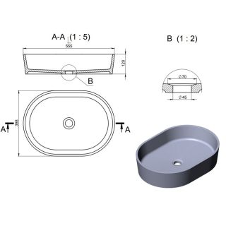 Раковина Holbi Ariel 55см белый/цветной матовый 1.02.011.11.2