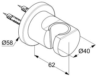 Держатель для душа Kludi Nova Fonte Puristic 2055253-15 белый матовый