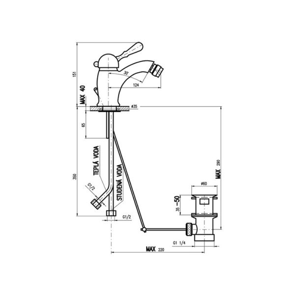 Смеситель для биде Rav Slezak Labe L545.5K хром