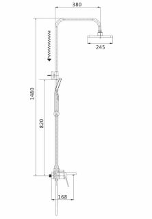 Душевая стойка Shevanik S8336 хром