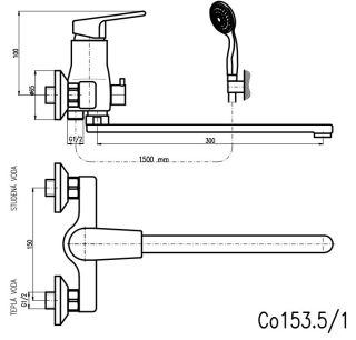 Смеситель для ванны Rav Slezak Colorado CO253.5/1 хром