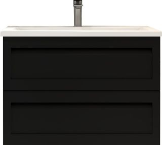 Подвесная тумба под раковину Art&Max Platino 90см чёрный матовый AM-Platino-900-2C-SO-NM