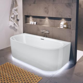 Акриловая ванна Riho Desire Back2Wall Velvet Sparkle System LED B089004105 180x84см с аэромассажем и подсветкой белый матовый