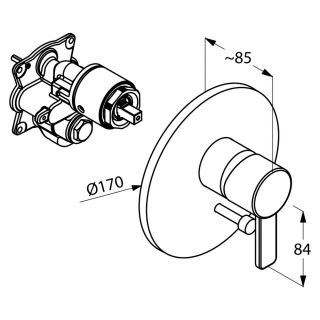Встраиваемый смеситель для ванны и душа Kludi Zenta хром 386500575