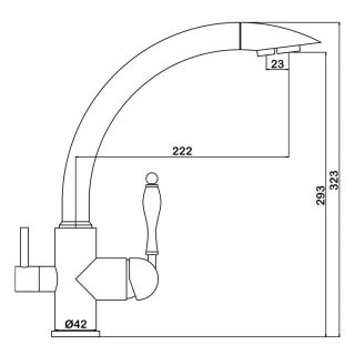 Смеситель для кухни Swedbe Selene Plus 8044 с каналом для подключения фильтра медь