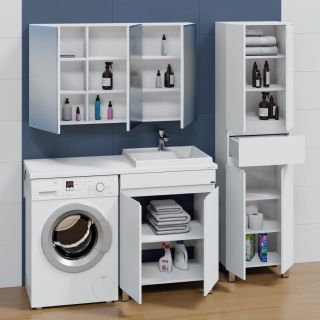 Раковина над стиральной машиной СанТа Юпитер 900136 правая 130см белый