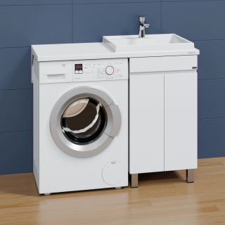 Тумба под раковину для стиральной машины СанТа Марс 700312 напольная 48см белый