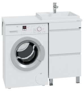 Тумба под раковину для стиральной машины СанТа Марс 700313 напольная 48см белый