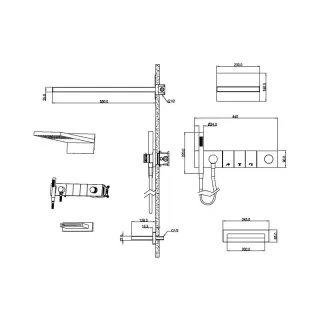 Душевой комплект Boheme Zodiac 132-2-B чёрный