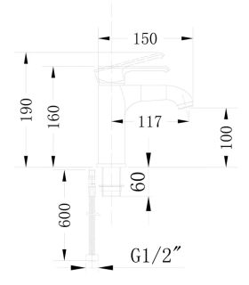 Набор смесителей Boch Mann IDA B BM10430 для раковины для ванны и штанга чёрный