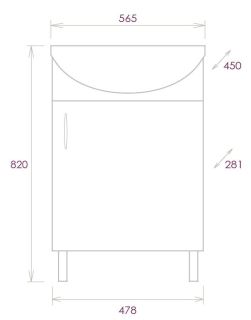 Напольная тумба под раковину Onika Эко Black 105208 52см белый/дуб сонома