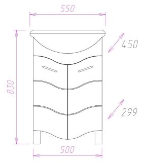 Напольная тумба под раковину Onika Лайн 105524 55см белый