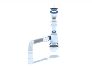 Сифон для раковины 10555 с гибкой трубой 40x40/50