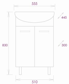 Напольная тумба под раковину Onika Коралл 105558 55см белый