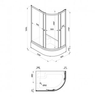 Душевой уголок Triton Коралл Щ0000061782 левый 120x80 см профиль белый стекло мозаика