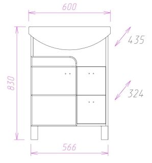 Напольная тумба под раковину Onika Стиль 106032 60см белый/ясень шимо