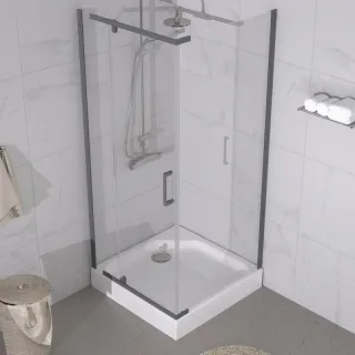 Душевой уголок Triton Терра -Голд  Щ0000073935 90x90 см профиль графит стекло прозрачное