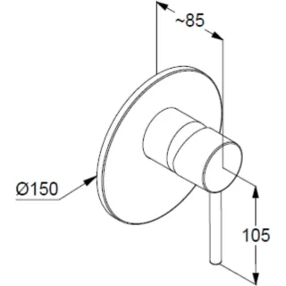 Смеситель для душа Kludi Bozz 387553976 чёрный матовый