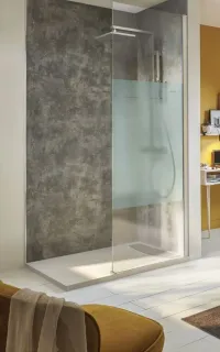 Душевая перегородка Jacob Delafon Contra E22WD90-GA 90 см профиль хром стекло прозрачное с матовой полосой