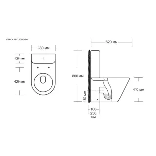 Унитаз напольный Milleau ONYX 8380 белый