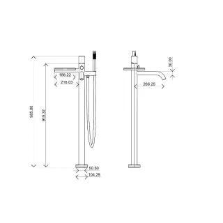 Напольный смеситель для ванны Boheme Stick Diamond 129-NB брашированный никель