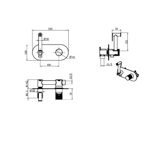 Гигиенический душ со смесителем Boheme Stick Spirale 127-BB.4 чёрный