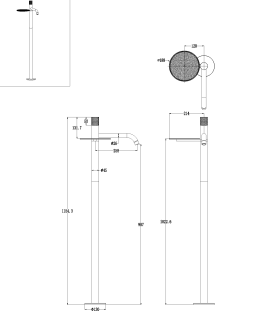 Напольный смеситель для раковины Boheme Stick Touch 120-BRB.2 брашированная бронза