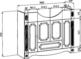 Тумба под раковину Bellezza Кантри 105см белый 00000010103