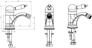 Смеситель для биде Boheme Imperiale Ripresa золото 326