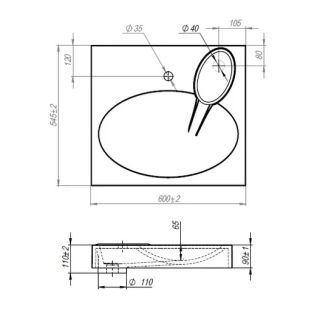 Раковина Reflexion Alpha RF6055AL белая 60x50
