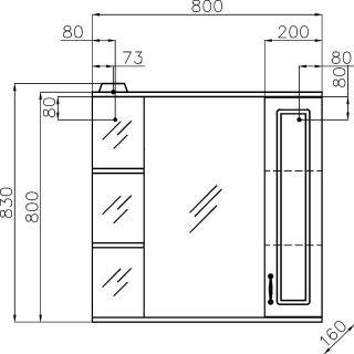 Зеркальный шкаф Style Line  Олеандр-2 ЛС-000010027
