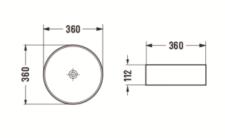 Раковина  CeramaLux GL03 графит 36 см