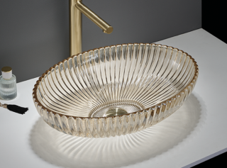 Раковина  CeramaLux GL49-CP золото 51 см