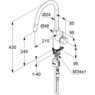 Смеситель для кухни Kludi E-Go Voice 423000577 электронный с выдвижным изливом хром
