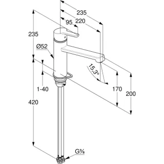 Смеситель для кухни Kludi M3 585753975 для безнапорных водонагревателей чёрный матовый
