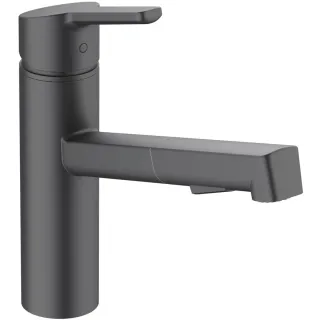 Смеситель для кухни Kludi M3 585813975 с выдвижным изливом чёрный матовый