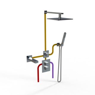 Душевой комплект Paini Grazia 21CRSET36911THSHBATH с термостатом хром