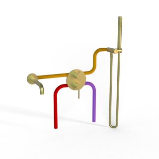 Душевой комплект Paini Cox 78PJSET26911BATH матовое золото