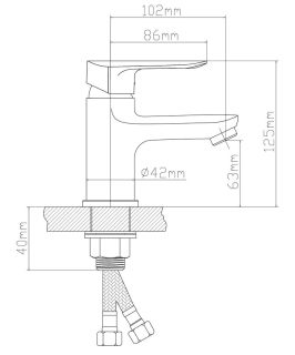 Смеситель для раковины BOOU B8274-1J хром
